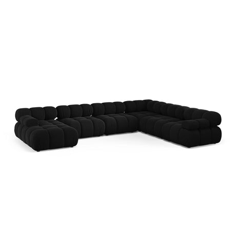 Bellis Modulares 8-Sitzer Panoramasofa, Rechte Seite, aus Samt in Schwarz (Bluvel 19), 376x282 cm von Micadoni – Bild 1