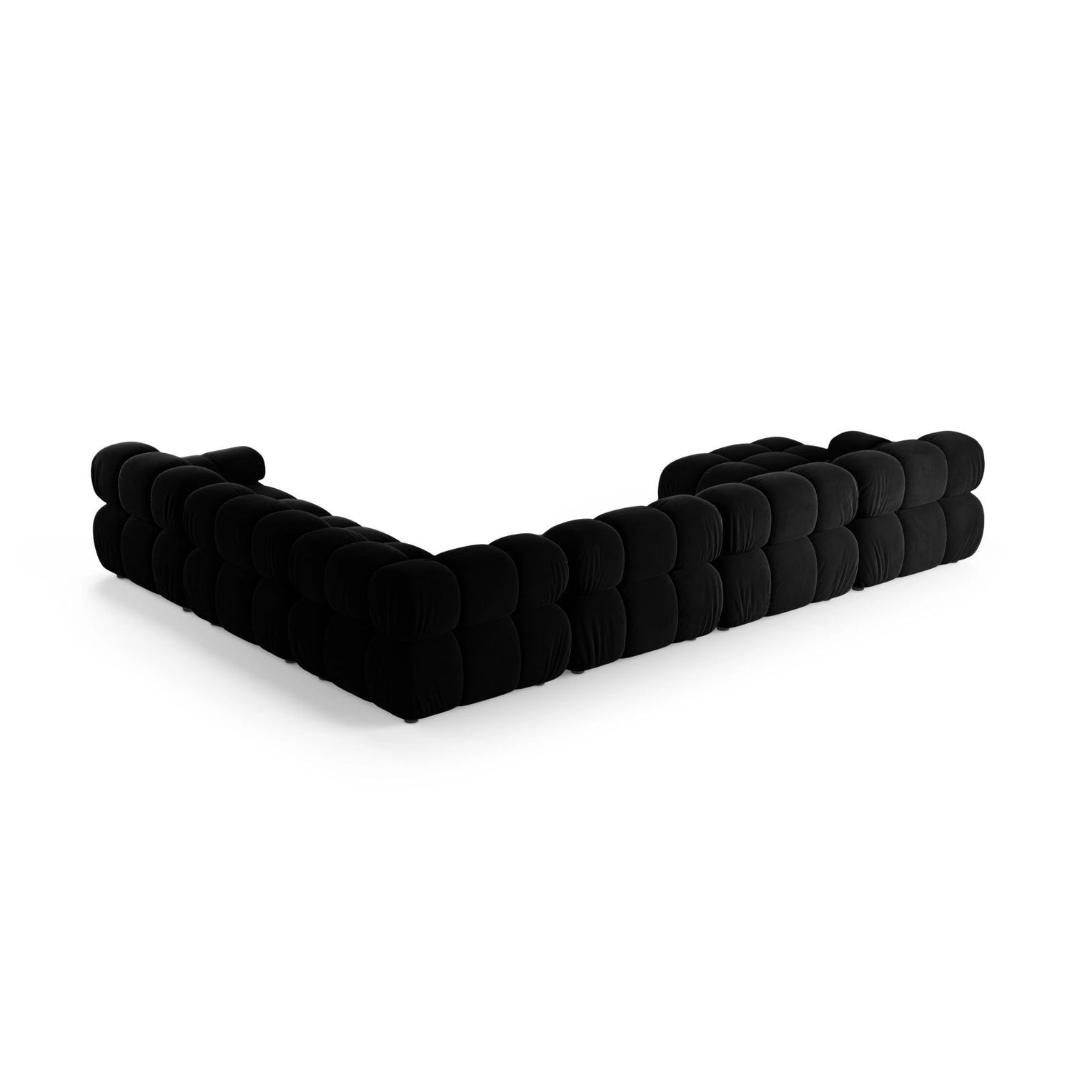 Bellis Modulares 8-Sitzer Panoramasofa, Rechte Seite, aus Samt in Schwarz (Venus 2923), 376x282 cm von Micadoni – Bild 3