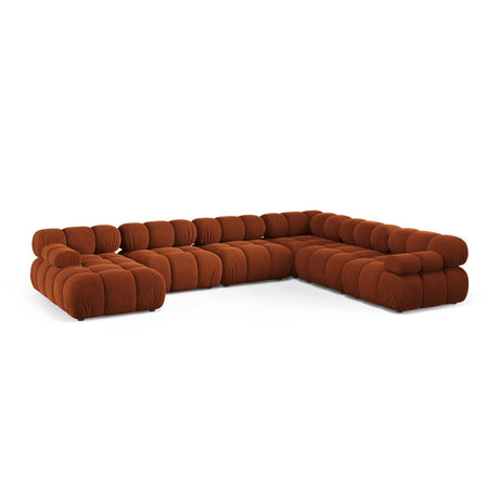Bellis Modulares 8-Sitzer Panoramasofa, Rechte Seite, aus Samt in Terrakotta (Bluvel 4215), 376x282 cm von Micadoni – Bild 1