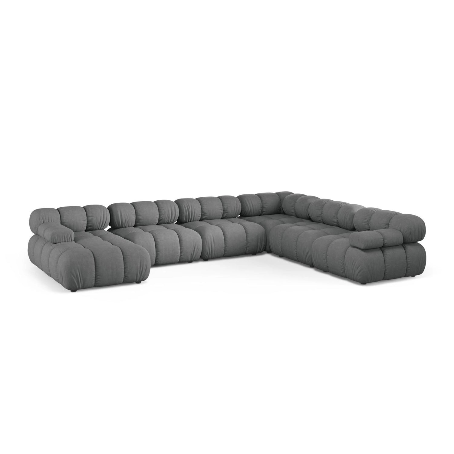 Bellis Modulares 8-Sitzer Panoramasofa, Rechte Seite, aus Strukturierter Stoff in Grau (Liberty 20), 376x282 cm von Micadoni – Bild 1