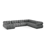 Bellis Modulares 8-Sitzer Panoramasofa, Rechte Seite, aus Strukturierter Stoff in Grau (Liberty 20), 376x282 cm von Micadoni – Bild 1