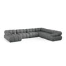 Bellis Modulares 8-Sitzer Panoramasofa, Rechte Seite, aus Strukturierter Stoff in Grau (Liberty 20), 376x282 cm von Micadoni – Bild 1
