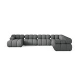 Bellis Modulares 8-Sitzer Panoramasofa, Rechte Seite, aus Strukturierter Stoff in Grau (Liberty 20), 376x282 cm von Micadoni – Bild 2