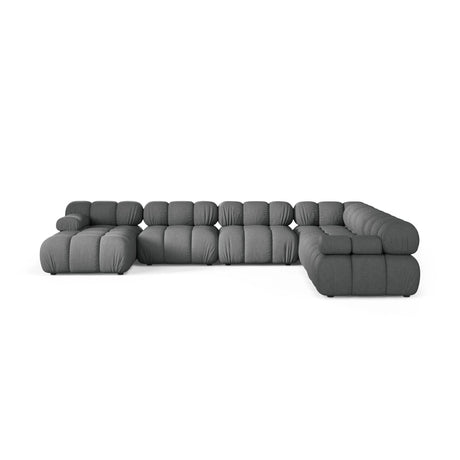 Bellis Modulares 8-Sitzer Panoramasofa, Rechte Seite, aus Strukturierter Stoff in Grau (Liberty 20), 376x282 cm von Micadoni – Bild 2