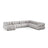 Bellis Modulares 8-Sitzer Panoramasofa, Rechte Seite, aus Strukturierter Stoff in Hellgrau (Liberty 18), 376x282 cm von Micadoni – Bild 1