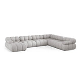 Bellis Modulares 8-Sitzer Panoramasofa, Rechte Seite, aus Strukturierter Stoff in Hellgrau (Liberty 18), 376x282 cm von Micadoni – Bild 1