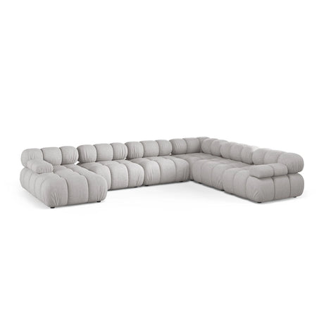 Bellis Modulares 8-Sitzer Panoramasofa, Rechte Seite, aus Strukturierter Stoff in Hellgrau (Liberty 18), 376x282 cm von Micadoni – Bild 1