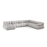 Bellis Modulares 8-Sitzer Panoramasofa, Rechte Seite, aus Strukturierter Stoff in Hellgrau (Liberty 18), 376x282 cm von Micadoni – Bild 1