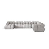 Bellis Modulares 8-Sitzer Panoramasofa, Rechte Seite, aus Strukturierter Stoff in Hellgrau (Liberty 18), 376x282 cm von Micadoni – Bild 2