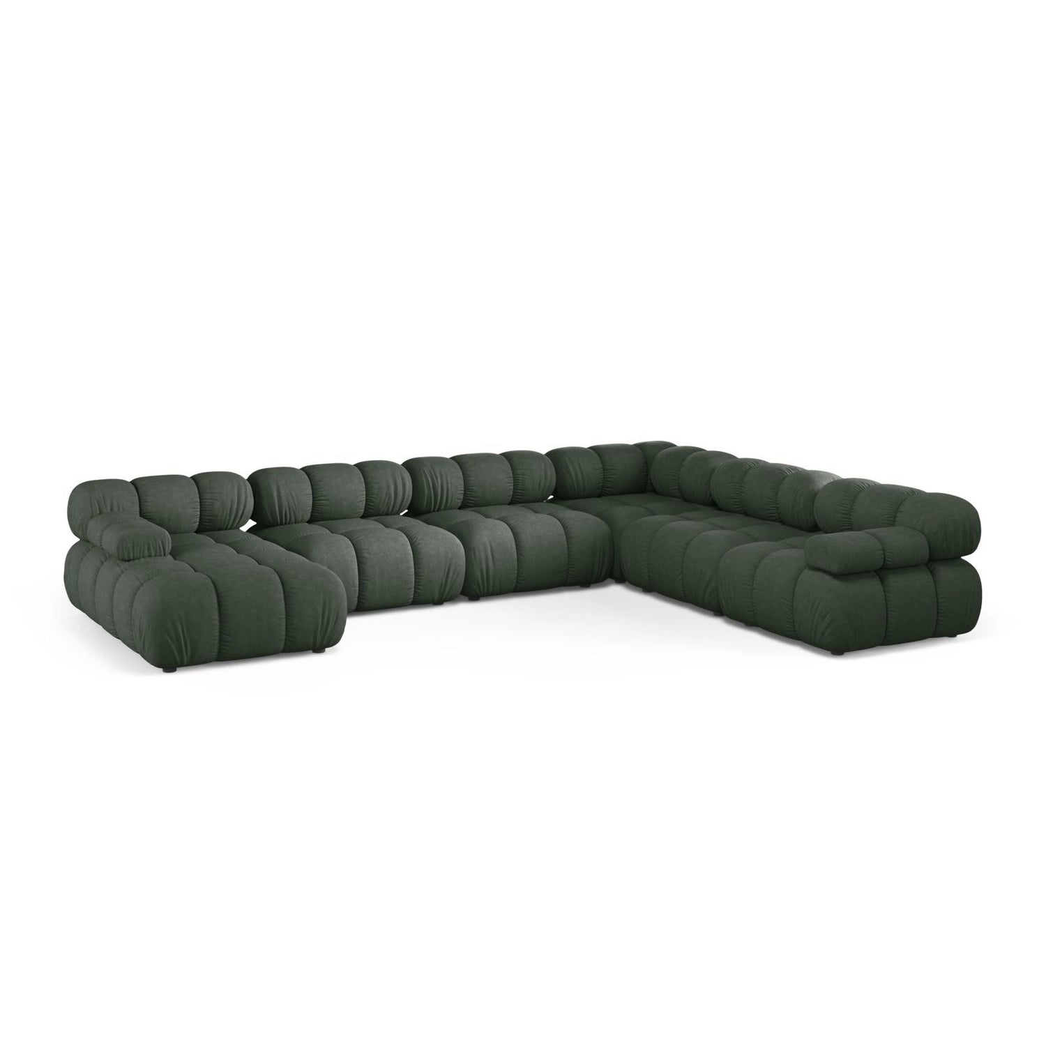 Bellis Modulares 8-Sitzer Panoramasofa, Rechte Seite, aus Strukturierter Stoff in Moosgrün (Liberty 12), 376x282 cm von Micadoni – Bild 1