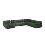 Bellis Modulares 8-Sitzer Panoramasofa, Rechte Seite, aus Strukturierter Stoff in Moosgrün (Liberty 12), 376x282 cm von Micadoni – Bild 1