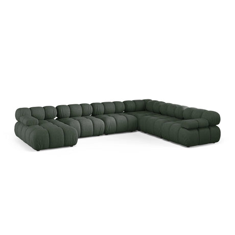 Bellis Modulares 8-Sitzer Panoramasofa, Rechte Seite, aus Strukturierter Stoff in Moosgrün (Liberty 12), 376x282 cm von Micadoni – Bild 1