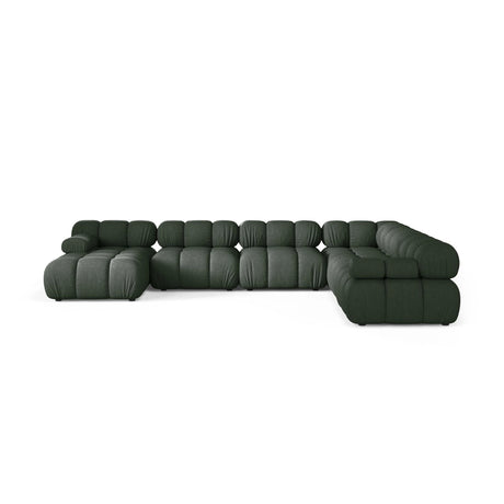 Bellis Modulares 8-Sitzer Panoramasofa, Rechte Seite, aus Strukturierter Stoff in Moosgrün (Liberty 12), 376x282 cm von Micadoni – Bild 2
