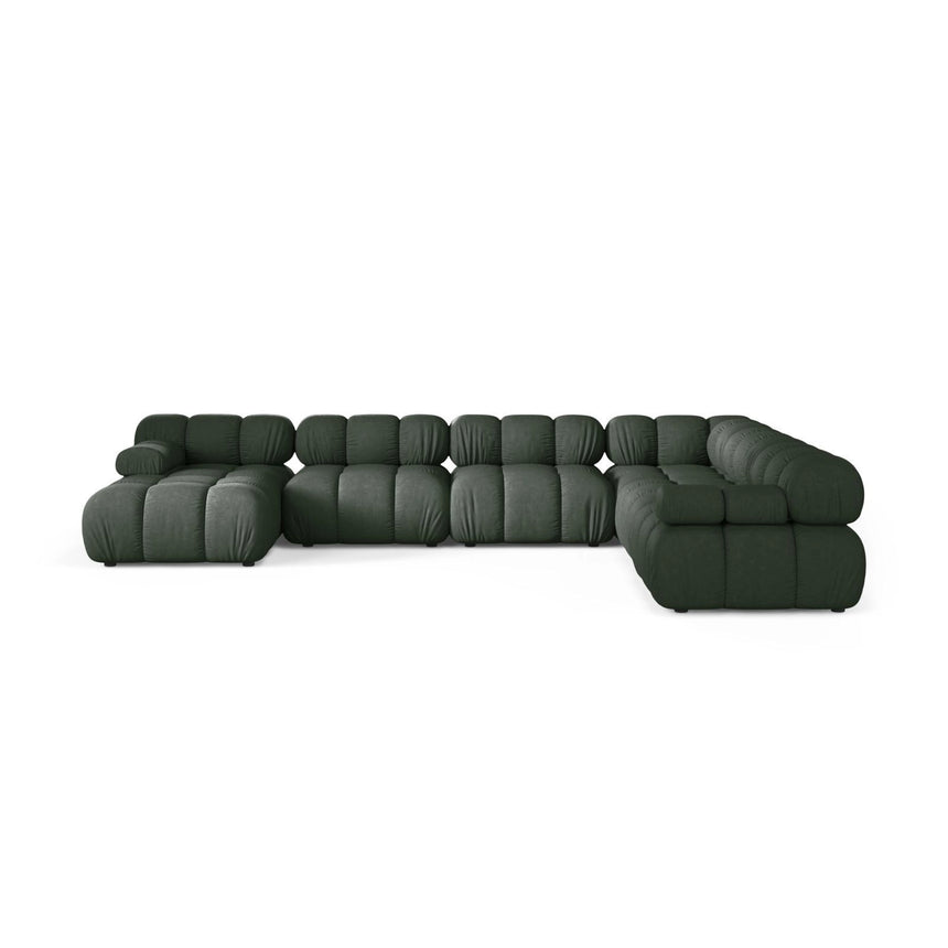 Bellis Modulares 8-Sitzer Panoramasofa, Rechte Seite, aus Strukturierter Stoff in Moosgrün (Liberty 12), 376x282 cm von Micadoni – Bild 2