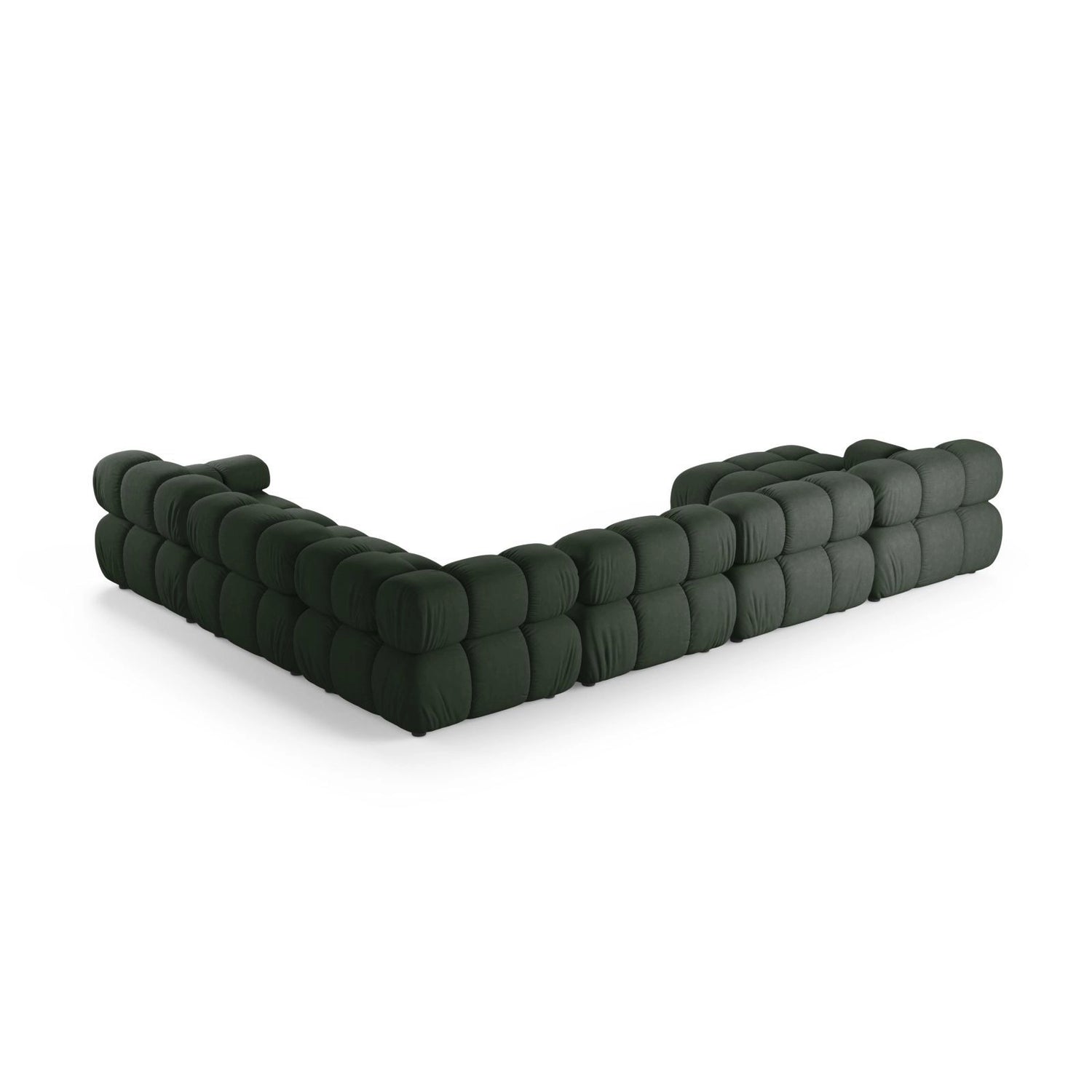 Bellis Modulares 8-Sitzer Panoramasofa, Rechte Seite, aus Strukturierter Stoff in Moosgrün (Liberty 12), 376x282 cm von Micadoni – Bild 3