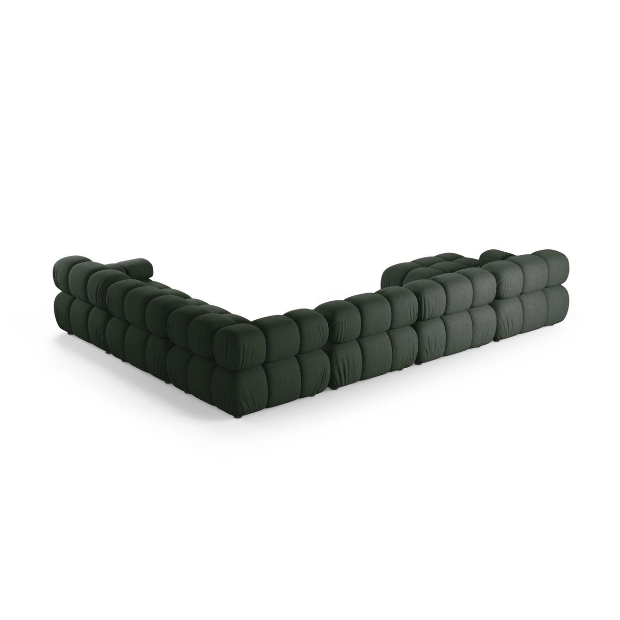 Bellis Modulares 8-Sitzer Panoramasofa, Rechte Seite, aus Strukturierter Stoff in Moosgrün (Liberty 12), 376x282 cm von Micadoni – Bild 3