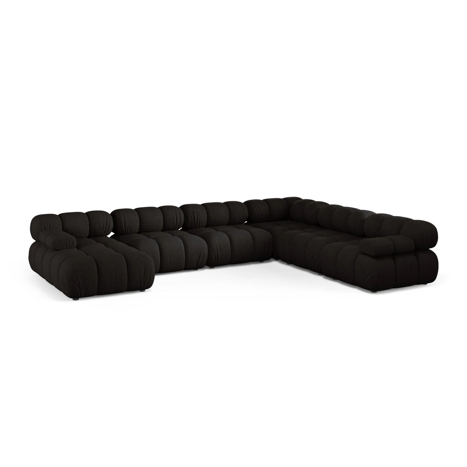 Bellis Modulares 8-Sitzer Panoramasofa, Rechte Seite, aus Strukturierter Stoff in Schwarz (Liberty 22), 376x282 cm von Micadoni – Bild 1