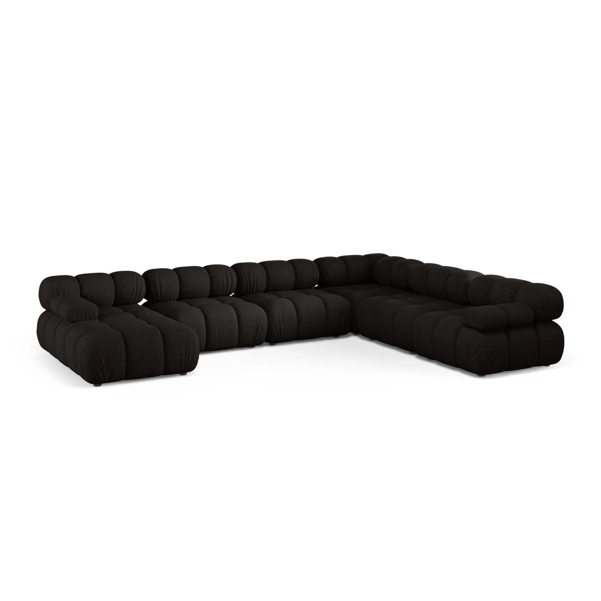 Bellis Modulares 8-Sitzer Panoramasofa, Rechte Seite, aus Strukturierter Stoff in Schwarz (Liberty 22), 376x282 cm von Micadoni – Bild 1