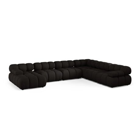 Bellis Modulares 8-Sitzer Panoramasofa, Rechte Seite, aus Strukturierter Stoff in Schwarz (Liberty 22), 376x282 cm von Micadoni – Bild 1