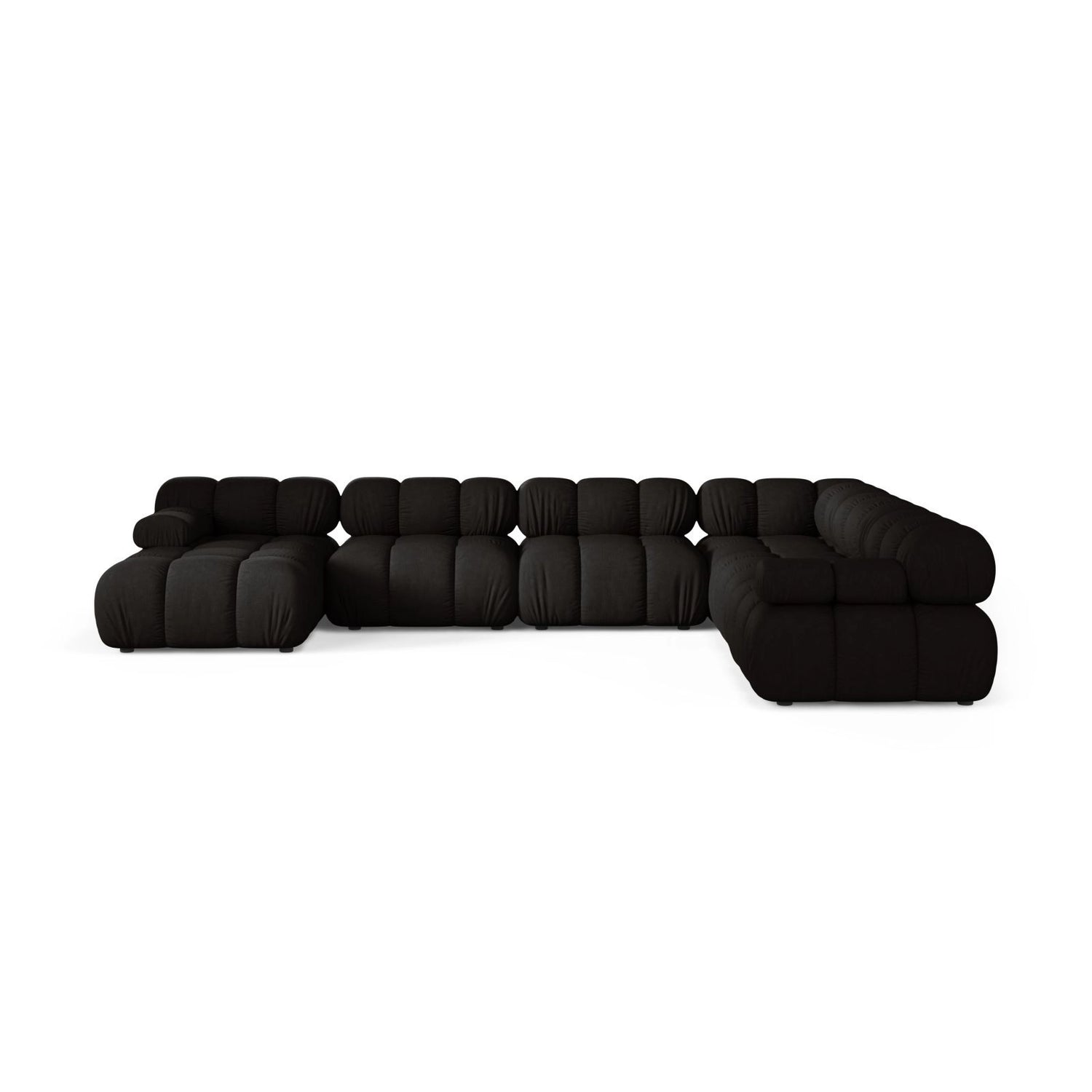 Bellis Modulares 8-Sitzer Panoramasofa, Rechte Seite, aus Strukturierter Stoff in Schwarz (Liberty 22), 376x282 cm von Micadoni – Bild 2