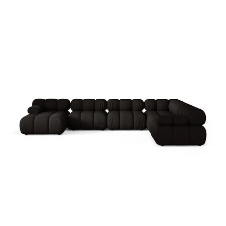 Bellis Modulares 8-Sitzer Panoramasofa, Rechte Seite, aus Strukturierter Stoff in Schwarz (Liberty 22), 376x282 cm von Micadoni – Bild 2