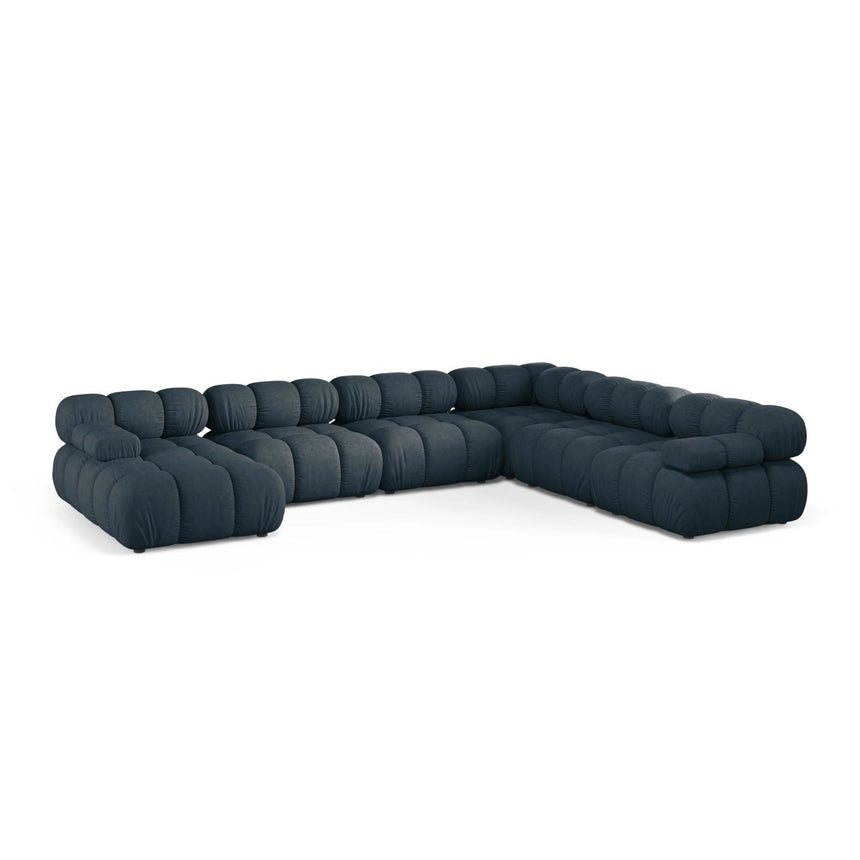 Bellis Modulares 8-Sitzer Panoramasofa, Rechte Seite, aus Strukturierter Stoff in Tiefes Petrol (Liberty 13), 376x282 cm von Micadoni – Bild 1