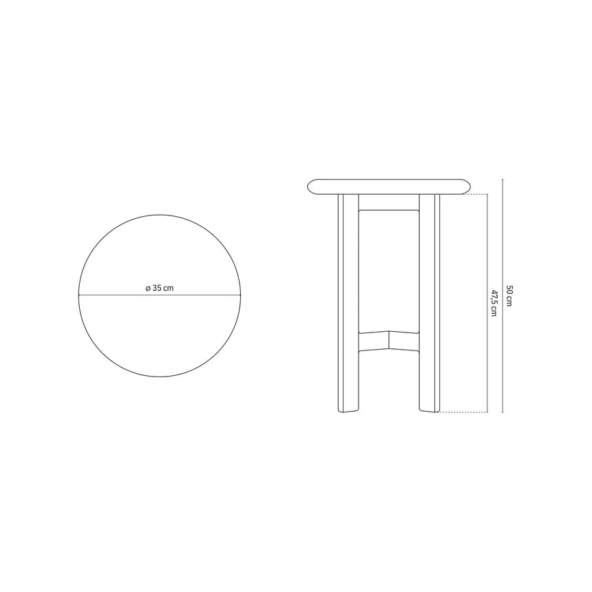 Bia Beistelltisch aus Akazienholz Hellbraun, 35x35x50 cm von Micadoni – Produktbild 3