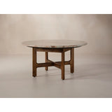 Bia Couchtisch aus Akazienholz mit Marmorplatte Hellbraun, 80x80x40 cm von Micadoni – Produktbild 4