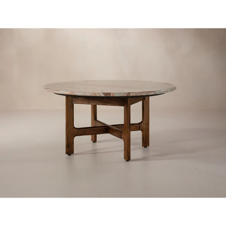 Bia Couchtisch aus Akazienholz mit Marmorplatte Hellbraun, 80x80x40 cm von Micadoni – Produktbild 4