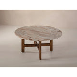 Bia Couchtisch aus Akazienholz mit Marmorplatte Hellbraun, 80x80x40 cm von Micadoni – Produktbild 5