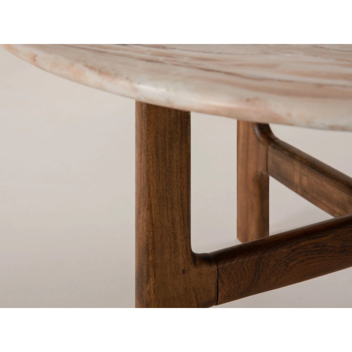 Bia Couchtisch aus Akazienholz mit Marmorplatte Hellbraun, 80x80x40 cm von Micadoni – Produktbild 6