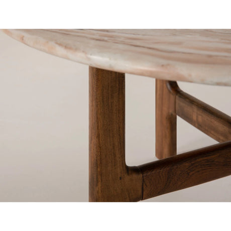 Bia Couchtisch aus Akazienholz mit Marmorplatte Hellbraun, 80x80x40 cm von Micadoni – Produktbild 6