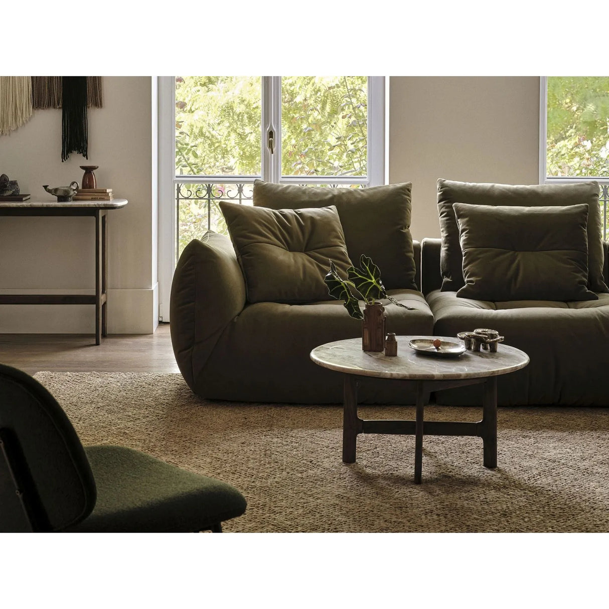 Bia Couchtisch aus Akazienholz mit Marmorplatte Hellbraun, 80x80x40 cm von Micadoni – Produktbild 9