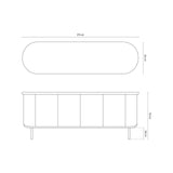 Bia Kommode aus Akazienholz Hellbraun, 175x45x70 cm von Micadoni – Produktbild 3