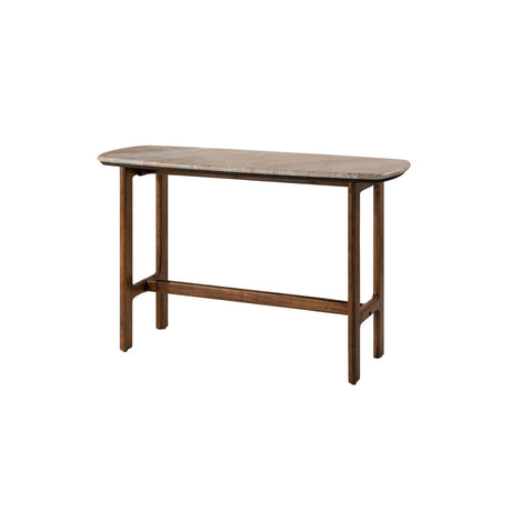 Bia Konsolentisch aus Akazienholz mit Marmorplatte Hellbraun, 120x45x76 cm von Micadoni – Produktbild 1