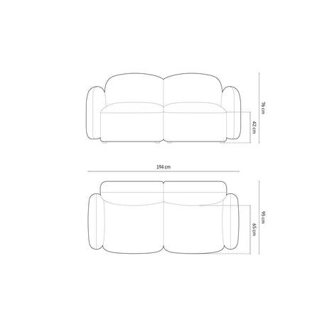Blair 2-Sitzer Sofa aus Chenille in Brick (Eden 10 Terra), 194x95 cm von Micadoni – Bild 2