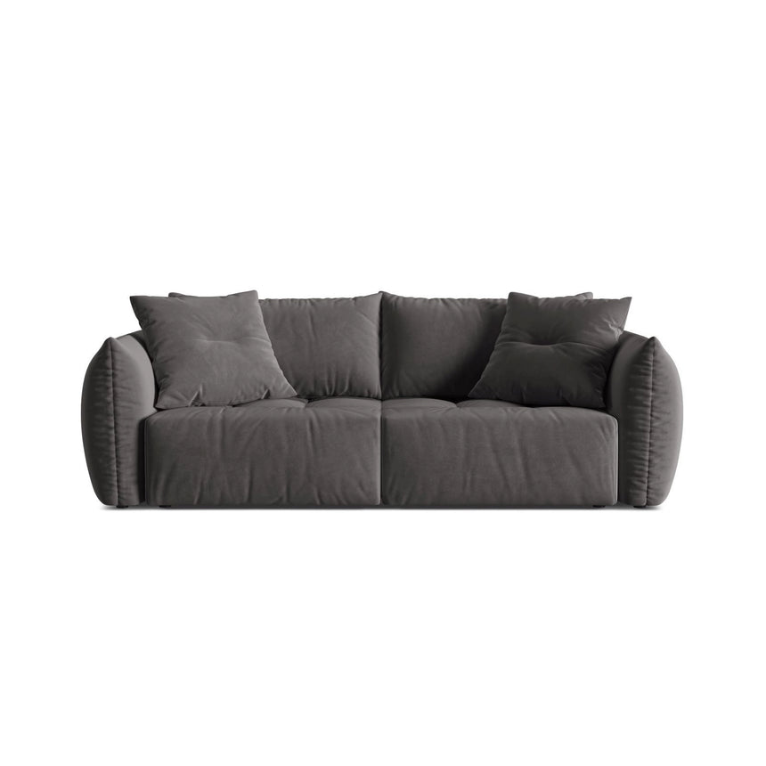 Bloom 3-Sitzer Sofa mit Schlaffunktion und Bettkasten aus Samt in Dunkelgrau (Casino Graphite), 250x108 cm von Micadoni – Bild 1
