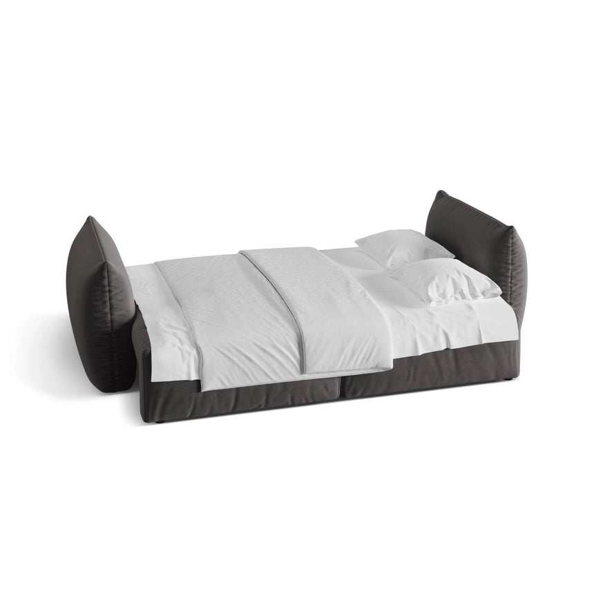 Bloom 3-Sitzer Sofa mit Schlaffunktion und Bettkasten aus Samt in Dunkelgrau (Casino Graphite), 250x108 cm von Micadoni – Bild 4