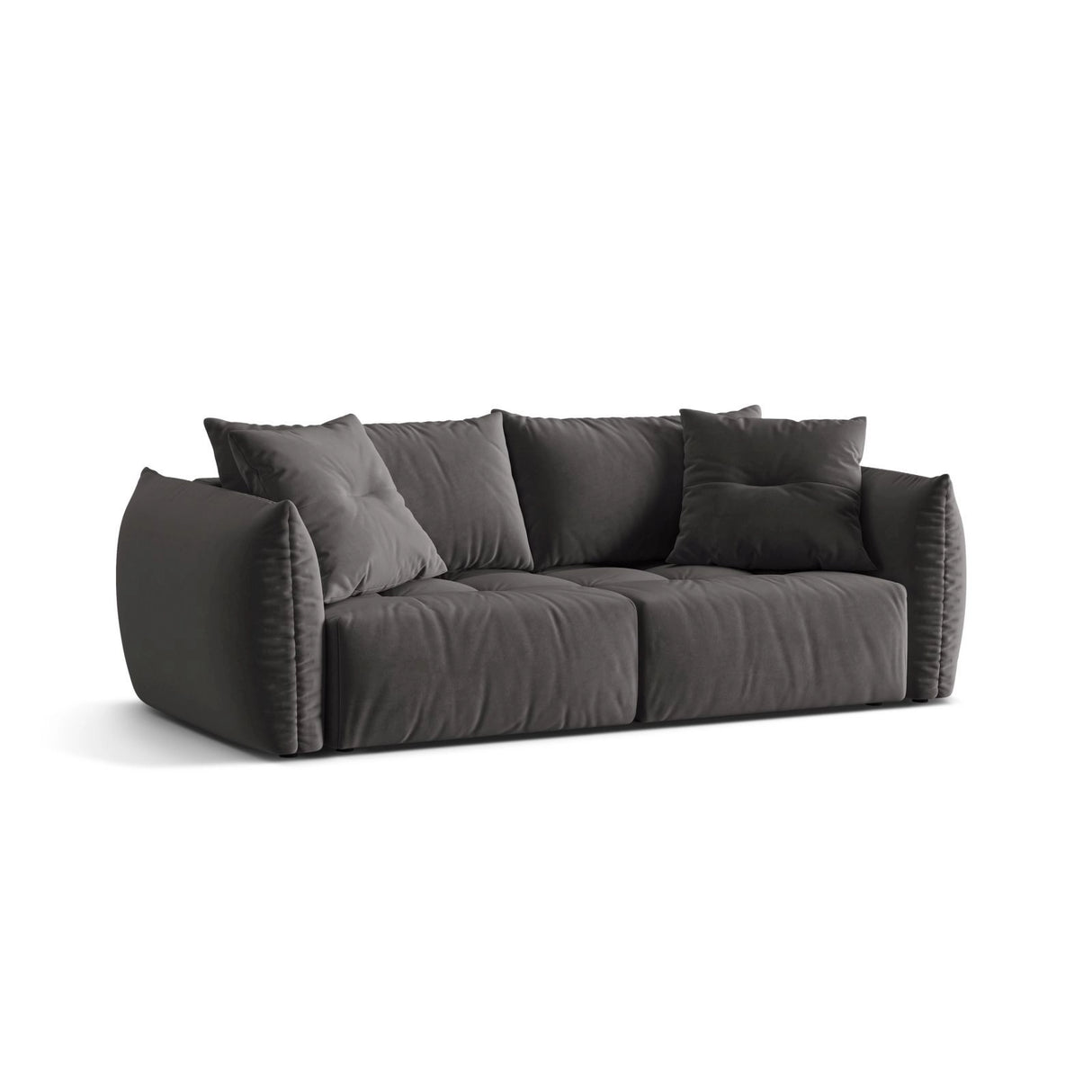 Bloom 3-Sitzer Sofa mit Schlaffunktion und Bettkasten aus Samt in Dunkelgrau (Casino Graphite), 250x108 cm von Micadoni – Bild 5