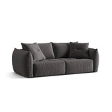 Bloom 3-Sitzer Sofa mit Schlaffunktion und Bettkasten aus Samt in Dunkelgrau (Casino Graphite), 250x108 cm von Micadoni – Bild 5