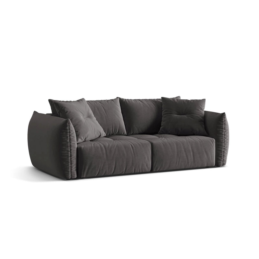 Bloom 3-Sitzer Sofa mit Schlaffunktion und Bettkasten aus Samt in Dunkelgrau (Casino Graphite), 250x108 cm von Micadoni – Bild 5