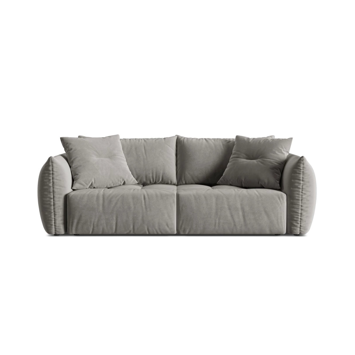 Bloom 3-Sitzer Sofa mit Schlaffunktion und Bettkasten aus Samt in Grau (Casino Stone), 250x108 cm von Micadoni – Bild 1