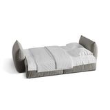Bloom 3-Sitzer Sofa mit Schlaffunktion und Bettkasten aus Samt in Grau (Casino Stone), 250x108 cm von Micadoni – Bild 4