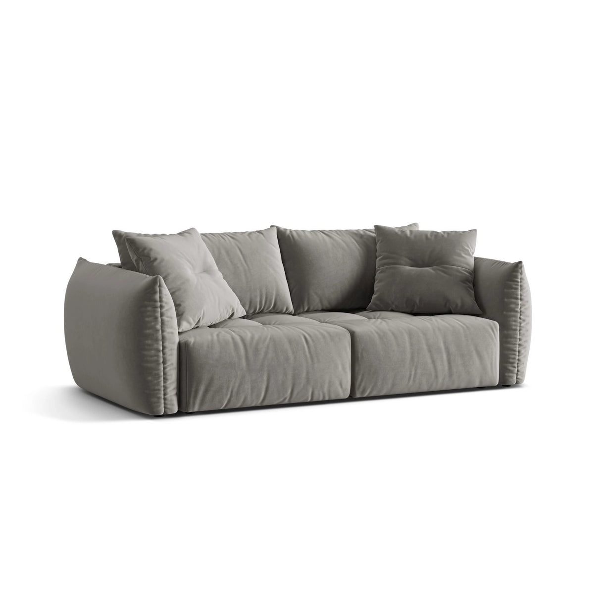 Bloom 3-Sitzer Sofa mit Schlaffunktion und Bettkasten aus Samt in Grau (Casino Stone), 250x108 cm von Micadoni – Bild 5