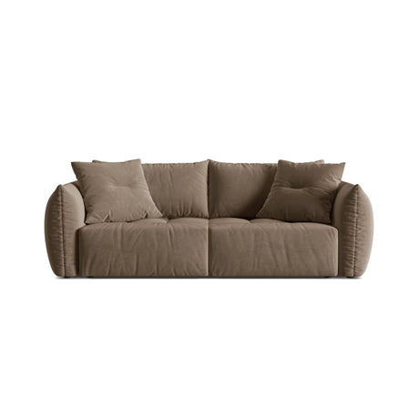 Bloom 3-Sitzer Sofa mit Schlaffunktion und Bettkasten aus Samt in Hellbraun (Casino Taupe), 250x108 cm von Micadoni – Bild 1