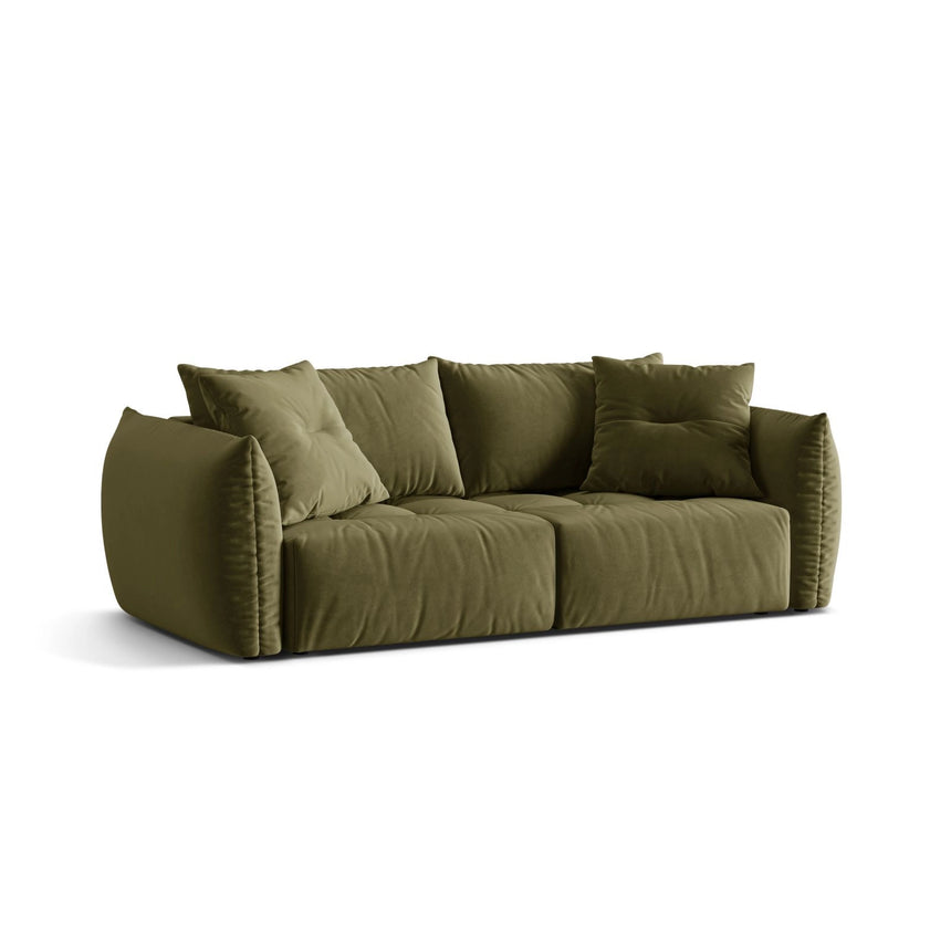 Bloom 3-Sitzer Sofa mit Schlaffunktion und Bettkasten aus Samt in Light Green (Casino Forest), 250x108 cm von Micadoni – Bild 5
