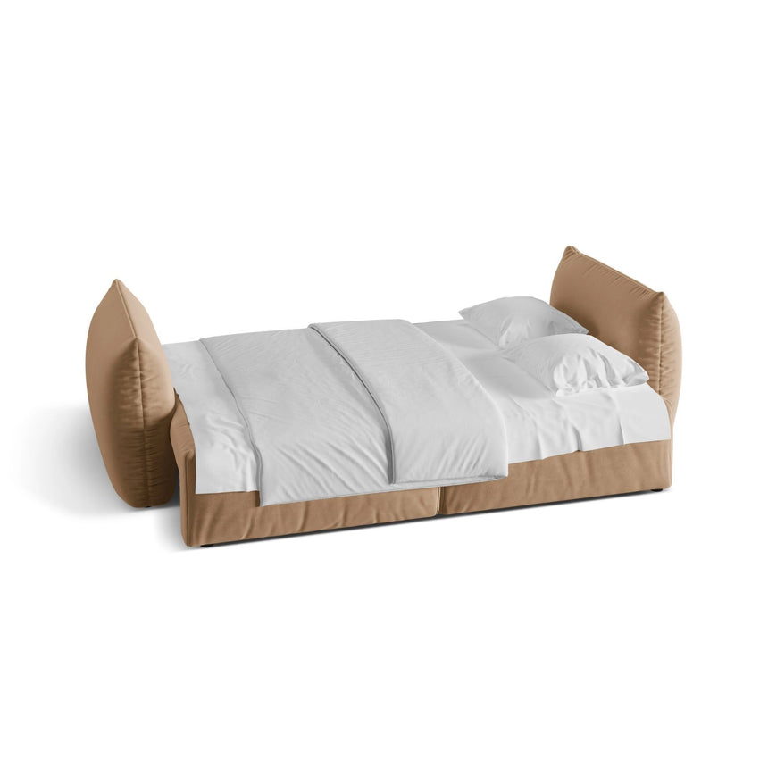 Bloom 3-Sitzer Sofa mit Schlaffunktion und Bettkasten aus Samt in Sand (Casino Lion), 250x108 cm von Micadoni – Bild 4