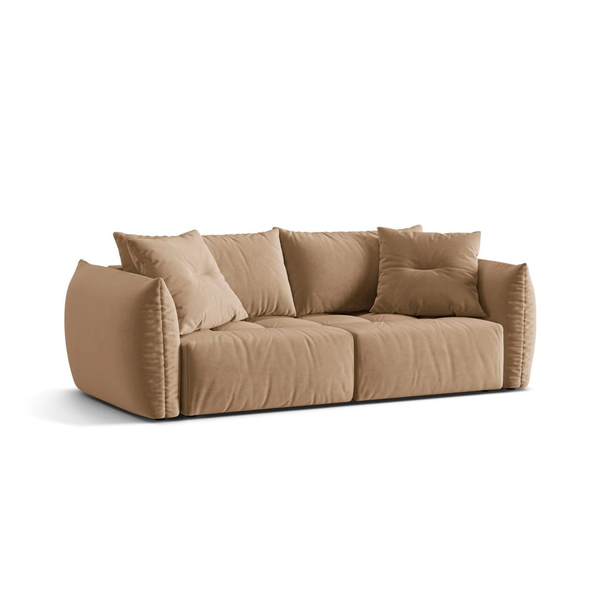 Bloom 3-Sitzer Sofa mit Schlaffunktion und Bettkasten aus Samt in Sand (Casino Lion), 250x108 cm von Micadoni – Bild 5