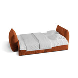 Bloom 3-Sitzer Sofa mit Schlaffunktion und Bettkasten aus Samt in Terrakotta (Casino Terracota), 250x108 cm von Micadoni – Bild 4