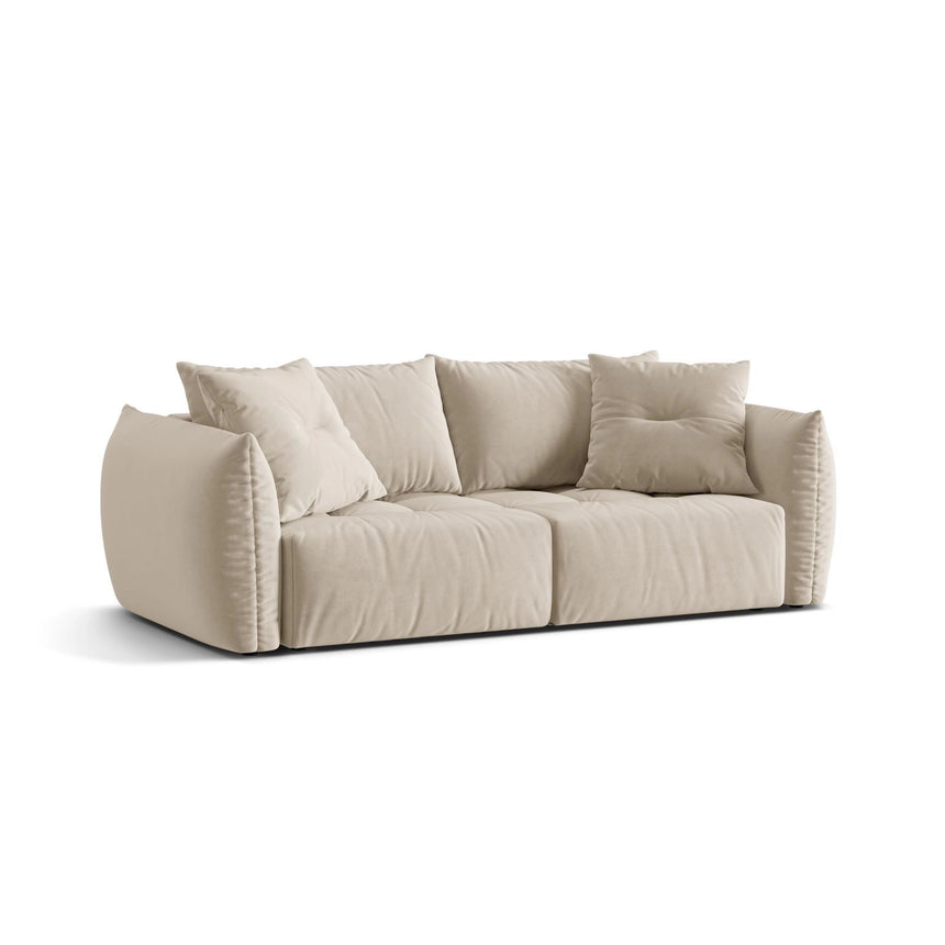 Bloom 3-Sitzer Sofa mit Schlaffunktion und Bettkasten aus Samt oder Strukturstoff, 250x108 cm von Micadoni – Bild 5
